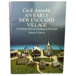 Vintage 1977 Early New England Village 12 Full Color Buildings‎ H O Scale Dover